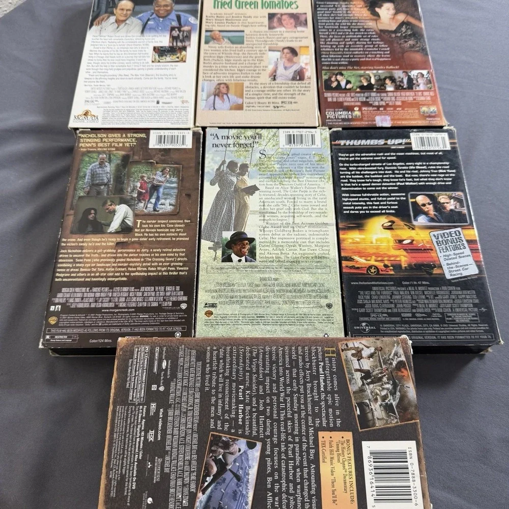 Vintage Drama VHS Lot 7 Movies Fast Furious Color Purple Pearl Harbor 28 Days - Picture 3 of 3